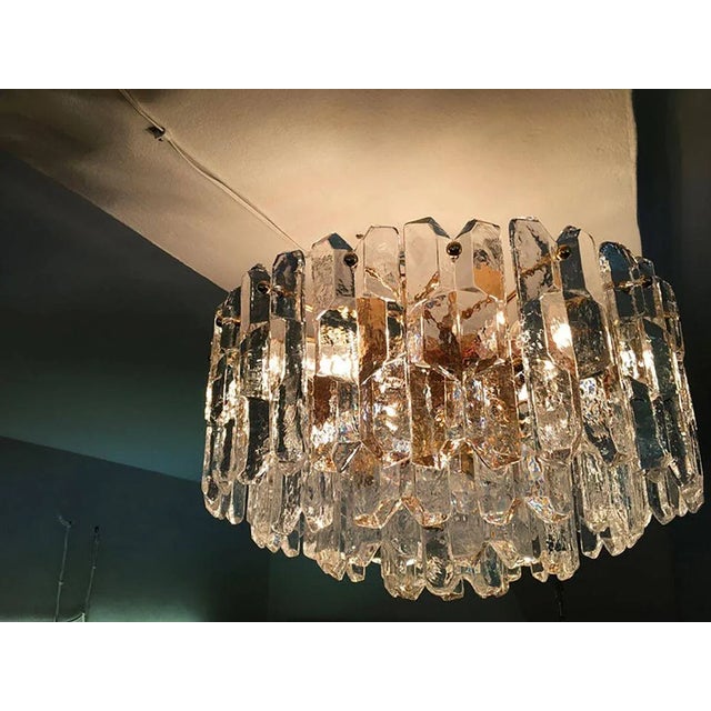 Large Glass Flush Mount Palazzo Ceiling Lamp by J. T. Kalmar, 1970s For Sale - Image 3 of 11