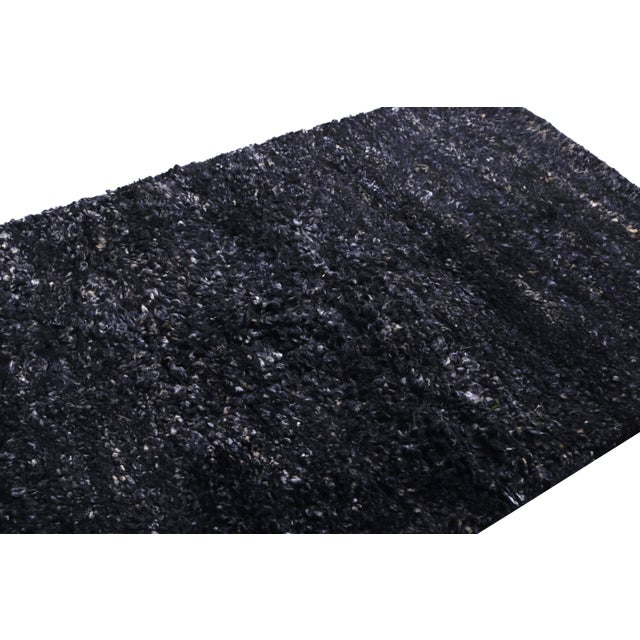 Modern Rug & Kilim's Modern Textural Rug in Midnight Blue With Tonal Design For Sale - Image 3 of 7