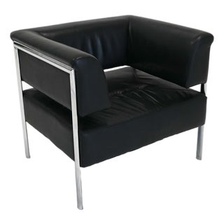Bauhaus Style Leather Reception Chair, 1960s For Sale