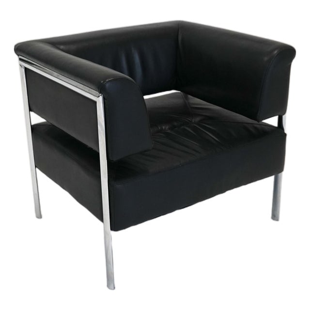 Bauhaus Style Leather Reception Chair, 1960s For Sale