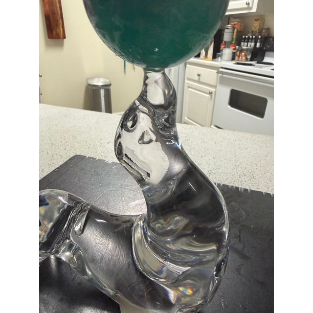 Daum Daum France Crystal Sea Lion 11in Pate De Verre For Sale - Image 4 of 12