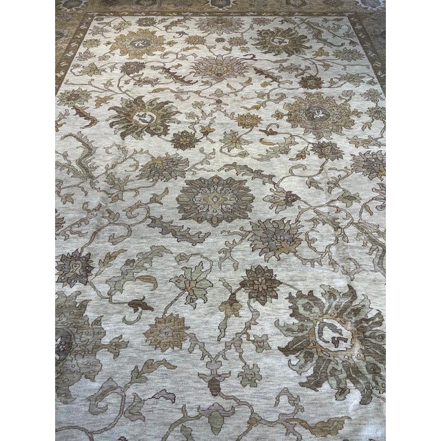 Finely woven all wool carpet as an exact replication of the late 19th century rugs. In soft and decorative colors.