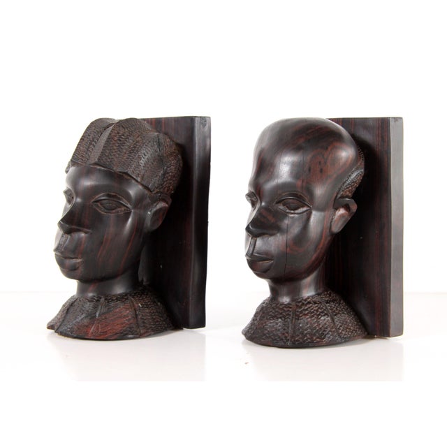 Vintage West African Hand Carved Wenge Tribal Bookends - a Pair For Sale - Image 10 of 10