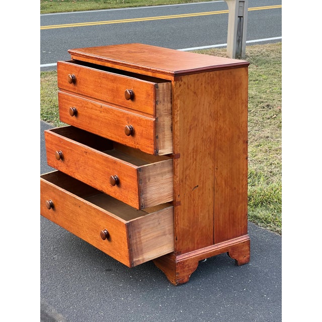 Antique Pine Chippendale Chest on Bracket Base With Double Drawer Dated 1808 For Sale - Image 11 of 11