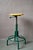 Industrial Adjustable Workshop Stool in Green Metal and Yellow Wood, 1960s For Sale - Image 4 of 9