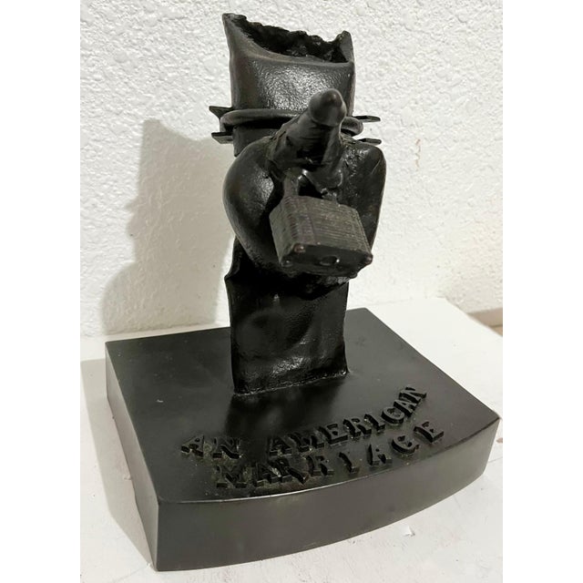 Jose Marmol "An American Marriage" Hand signed and dated Painted bronze Provenance: Allan Stone Gallery, New York. It came...