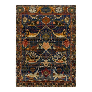 Blue Bidjar Style Modern Geometric Transitional Wool Area Rug 9x12 For Sale