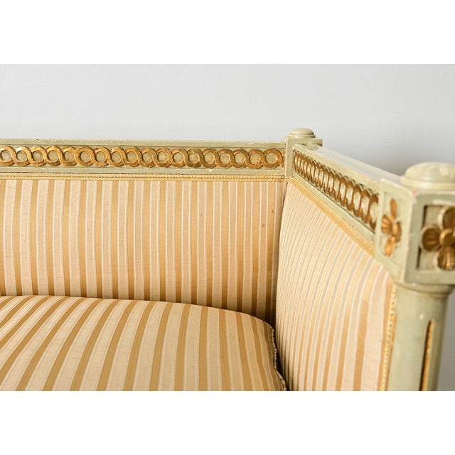 Swedish 19th Century Painted and Parcel Gilt Settee For Sale - Image 9 of 13