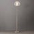 Mid-Century Modern Bloom Torchiere Floor Lamp 72" H - Satin Nickel, White Satin Shade, Dimmable, Bulb Included For Sale - Image 3 of 7