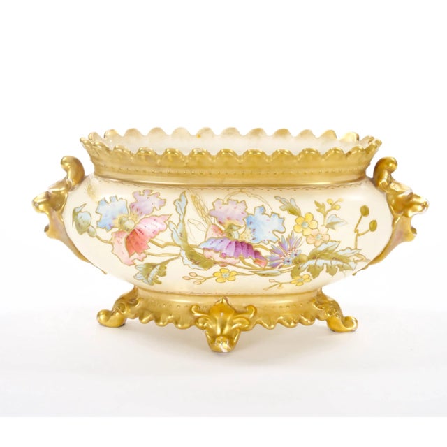 Hand Painted & Gilt Decorated Floral / Foliate Design German Centerpiece For Sale - Image 10 of 10