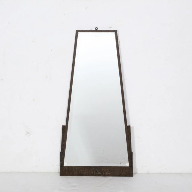 Art Deco Art Deco Skyscraper Style Oil Rubbed Bronze Pyramidal Mirror W/ Beveled Detail For Sale - Image 3 of 12