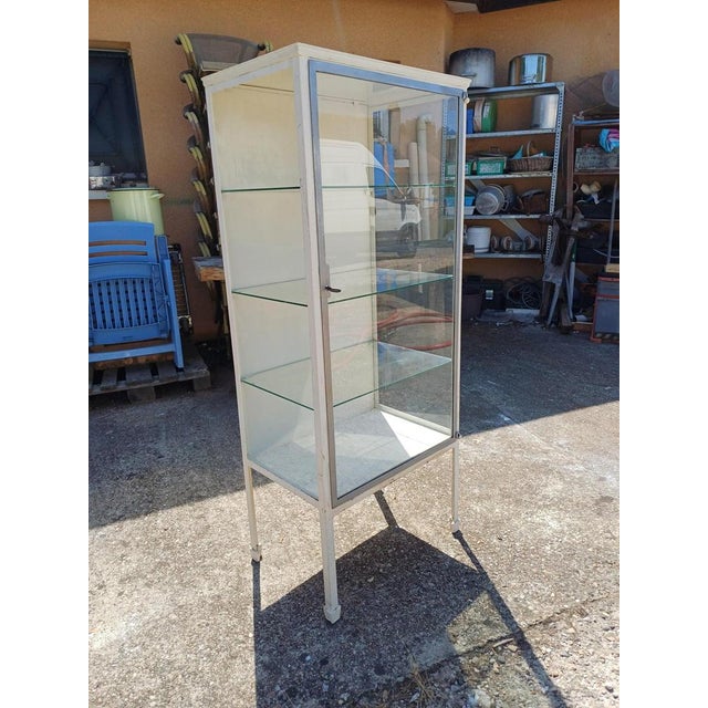 Antique Medical Display Case in Iron, Chrome and Glass, 1950s For Sale - Image 4 of 15