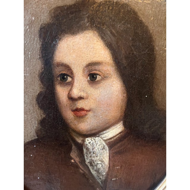 Late 19th Century 19th Century Portrait Oil Painting of a Boy, Framed For Sale - Image 5 of 7