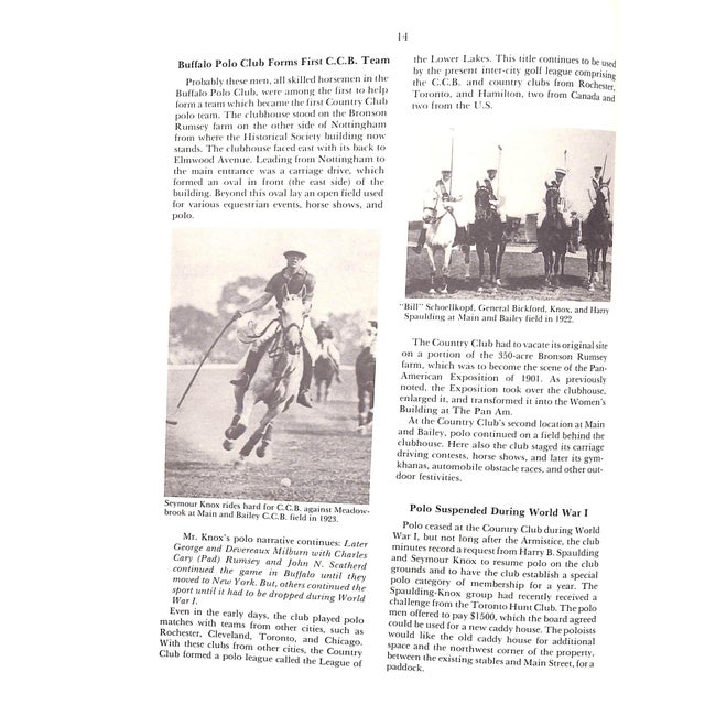 Paper "The Country Club of Buffalo the First 125 Years 1889-2014" Galluzzo, John For Sale - Image 7 of 18
