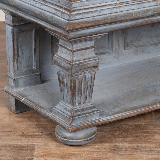 Wood Early 19th Century Swedish Blue Painted 18 Drawer Cabinet For Sale - Image 7 of 9