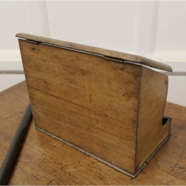 Oak Stationary or Letter Box with Pen Holder For Sale - Image 4 of 9