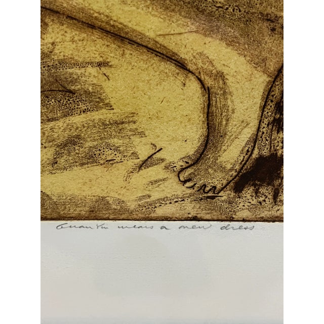 Early 20th Century Vintage Original Monotype Etching "Guan Yin Wears a New Dress" John Gruenwald For Sale In Sacramento - Image 6 of 10