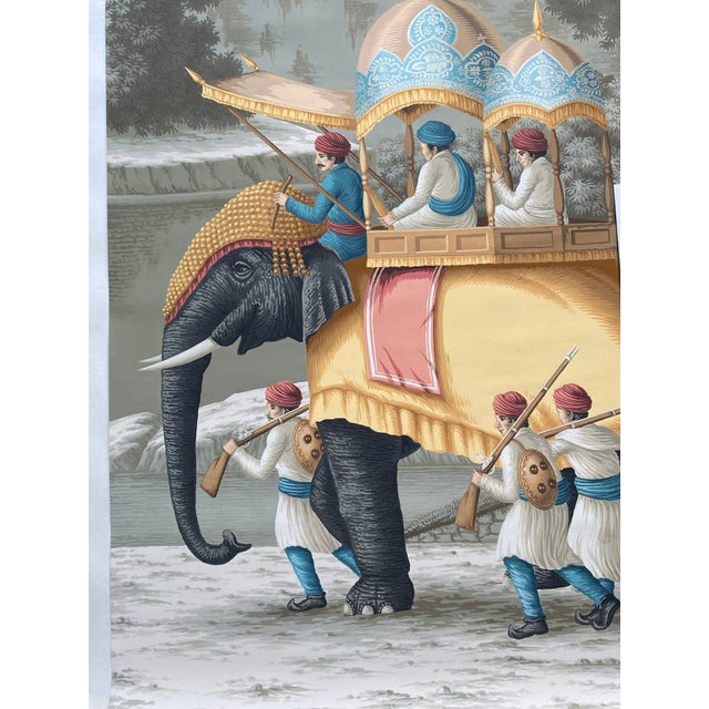 Early View of India Panoramic Hand Painted Wallpaper on Scenic Paper Murals For Sale - Image 12 of 12