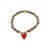 Silver Red Heart Gold Hematite Stone Love Beaded Bracelet For Sale - Image 8 of 8