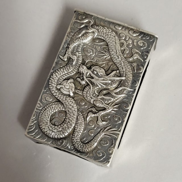 Chinese Chinese Export Silver Dragon Matchbook Cover by Wang Hing, C. 1920–1930 For Sale - Image 3 of 6