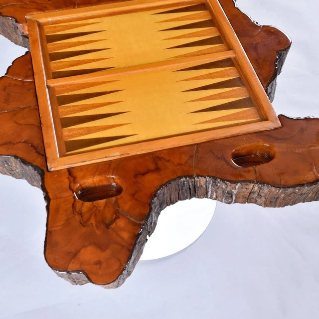 Custom Made Reversible Chess and Backgammon Live Edge Game Table For Sale - Image 4 of 13