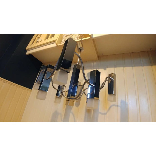 Silver Ceiling Lamp by Gaetano Sciolari for Boulanger, 1970s For Sale - Image 8 of 15