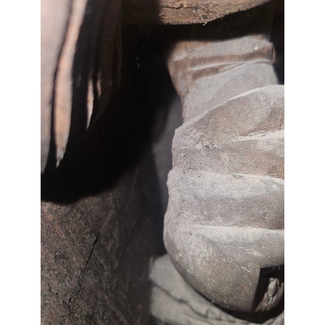 1960s Monumental Hand-Carved Ganesha Temple Panel in High Relief, Sculptural Wall Statement For Sale - Image 11 of 15