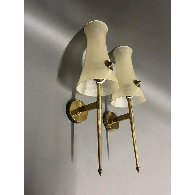 Mid-Century Modern Italian Murano Wall Lights, 1950, Set of 2 For Sale - Image 3 of 11