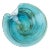 Murano Aqua Blue Copper Aventurine Swirls Vintage Italian Art Glass Scroll Edge Decorative Bowl For Sale