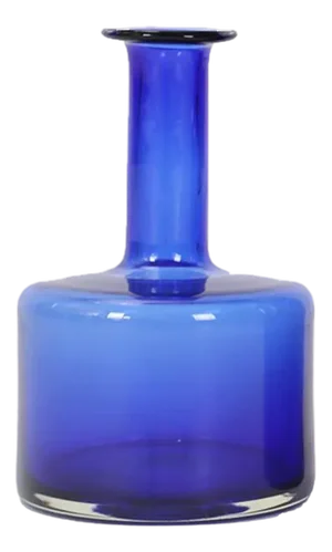 Handcrafted Blue Glass Vase by Otto Brauer for Holmegaard, 1960s