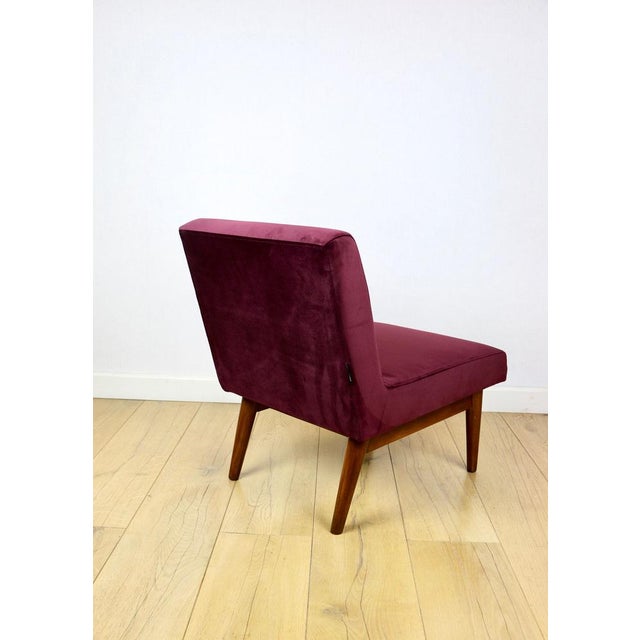 Vintage Loft Armchair in Burgundy Wine Velvet, 1970s For Sale - Image 9 of 12