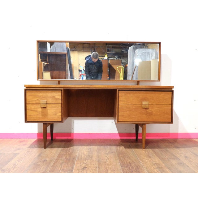 1960s Mid Century Modern Vintage Teak Vanity Desk Dresser by G Plan Kofod Larsen For Sale - Image 9 of 14