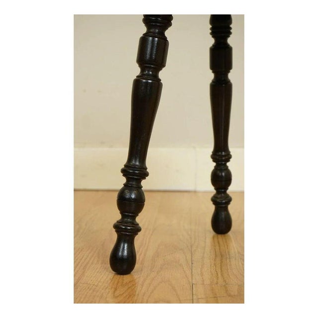 Wood Dutch Lacquered Marquetry Stool For Sale - Image 7 of 9