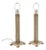 Pair Contemporary Silvered Geometric Column Lamps For Sale