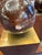 Brown Mid-Century Modern Style Walnut & Burl Wood Coffee Table With Glass Top and Spherical Finials For Sale - Image 8 of 8