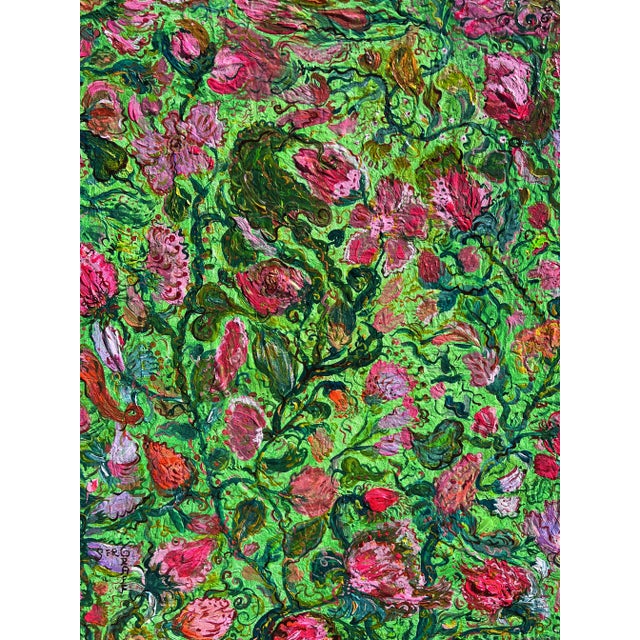 2020s One-Of-A-Kind Abstract Painting on Canvas by Serg Graff " Flowering Ivy", Coa For Sale - Image 5 of 12