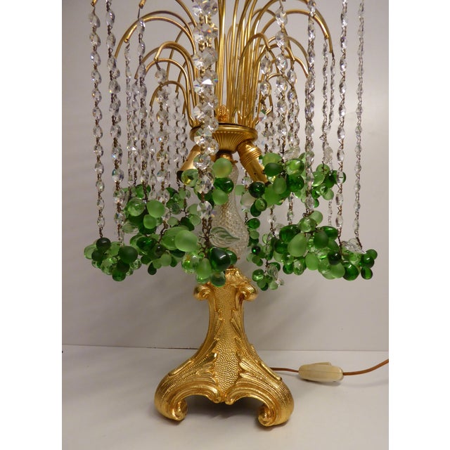 Waterfall Murano Table Lamp in Glass and Bronze, 1970s, in Very Good conditions. Designed 1970 to 1979 European Plug (up...