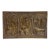 Vintage Korean Brutalist Cast Brass Wall Plaque With Stylized Village Scene For Sale