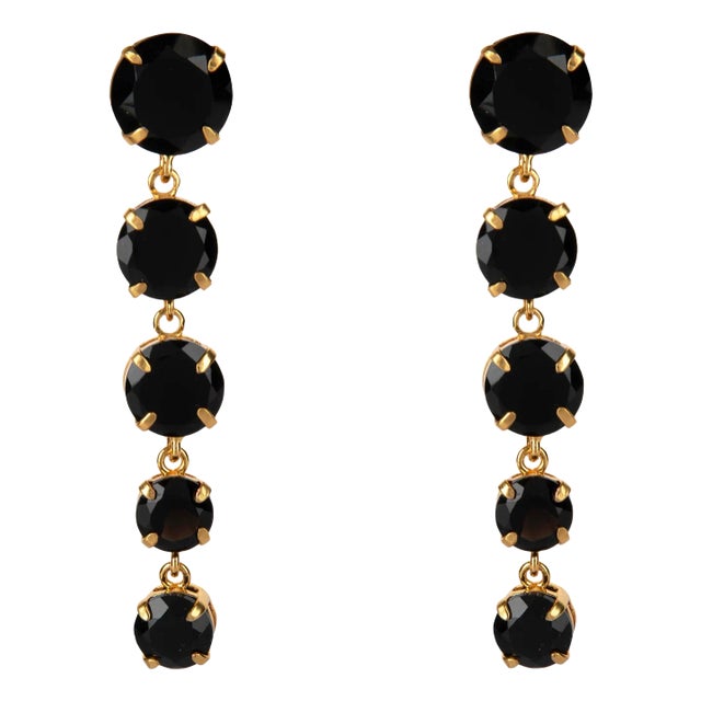 Isabella Earrings (Black) (Clip On) For Sale
