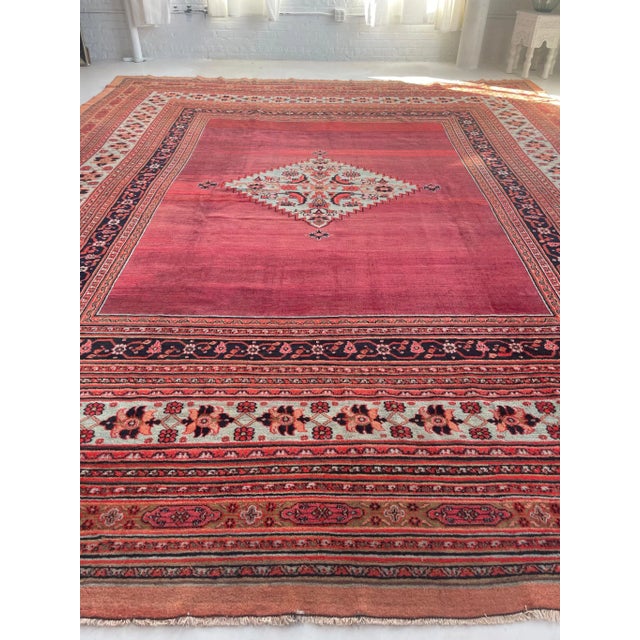 Traditional Turn of the Century Palatial Antique Northeast Persian Carpet Rug - 13.2 X 15.7 For Sale - Image 3 of 12