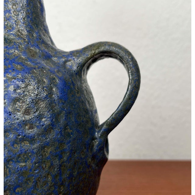 Ceramic Mid-Century Modern Germany Blue Carafe Vase from Gebr. H.u.G. Claussen, 1960s For Sale - Image 7 of 18