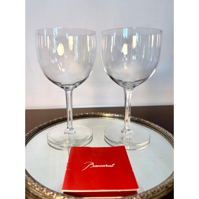 Vintage Baccarat Crystal Muslin Water Glasses, 1920s, Set of 2 For Sale - Image 10 of 10