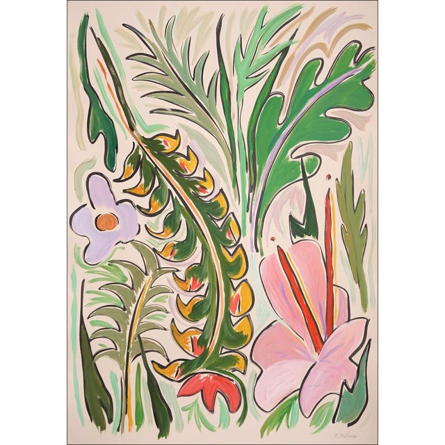 Black Romina Milano, Rainforest Walk, 2023, Acrylic on Paper For Sale - Image 8 of 8