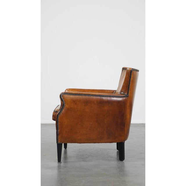 Sheep Leather Armchair For Sale - Image 5 of 15