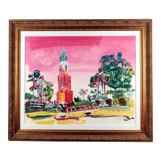Peter Max "Balboa Park" Hand Signed Limited Edition 40/150 Gilded Framed Lithograph Excellent 1990 Print Ready to Display For Sale