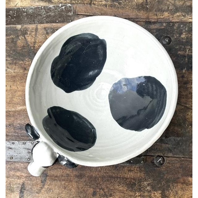 Contemporary Vintage Original Studio Pottery Cow Bowl For Sale - Image 3 of 12