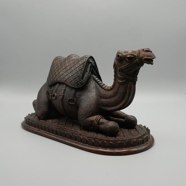 Carved Wooden Recumbent Camel, 1890s For Sale - Image 3 of 10