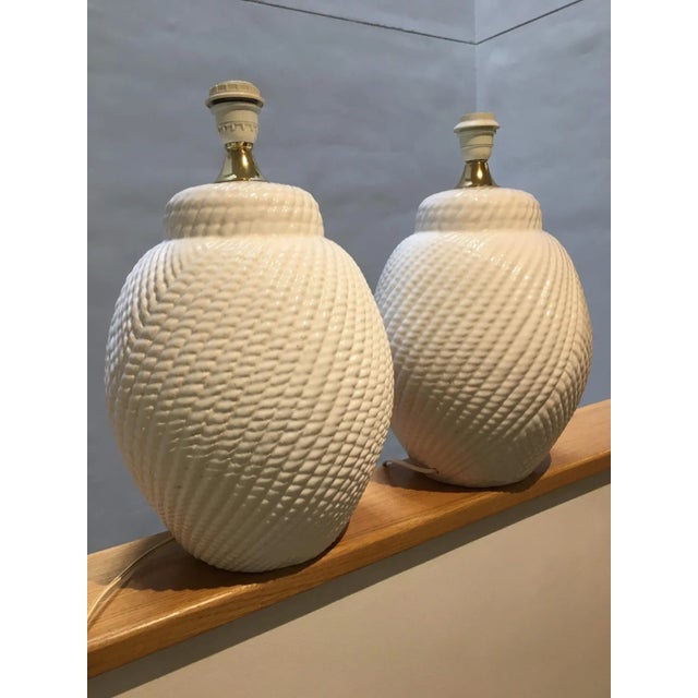 1970s Italian Ceramic Table Lamps by Tommaso Barbi, 1977, Set of 2 For Sale - Image 5 of 7