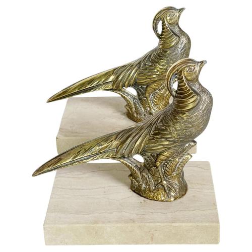 Rooster Bookends in Marble and Brass, France, 1970, Set of 2 For Sale - Image 12 of 12