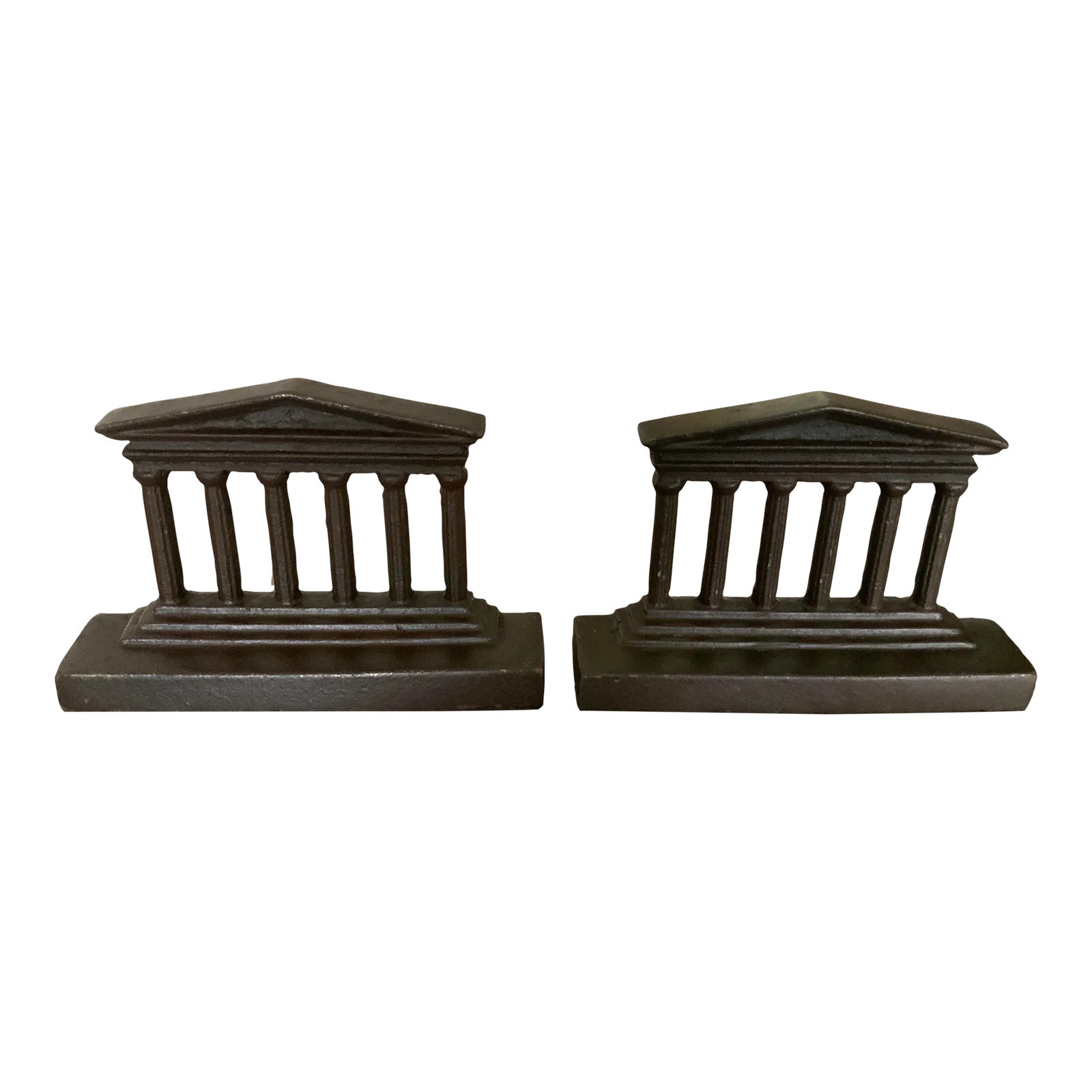 Greek Parthenon Temple Columns Bookends in Cast Brass A Pair Chairish